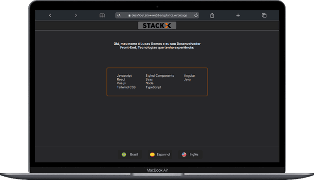 Imagem ddo projeto Desafio Stack X - Angular